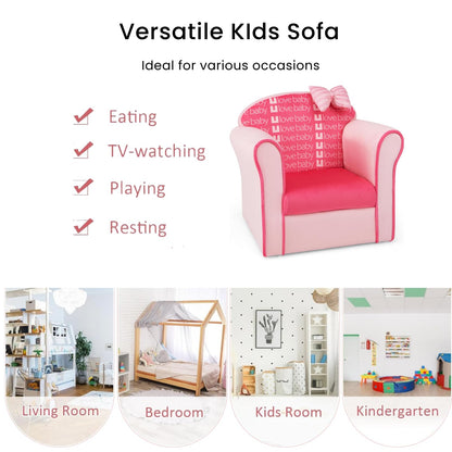 Upholstered Toddler Couch with Ultra Soft Velvet Cover and Spacious Backrest