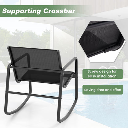3-Piece Garden Furniture Set with Tempered Glass Table and Chairs