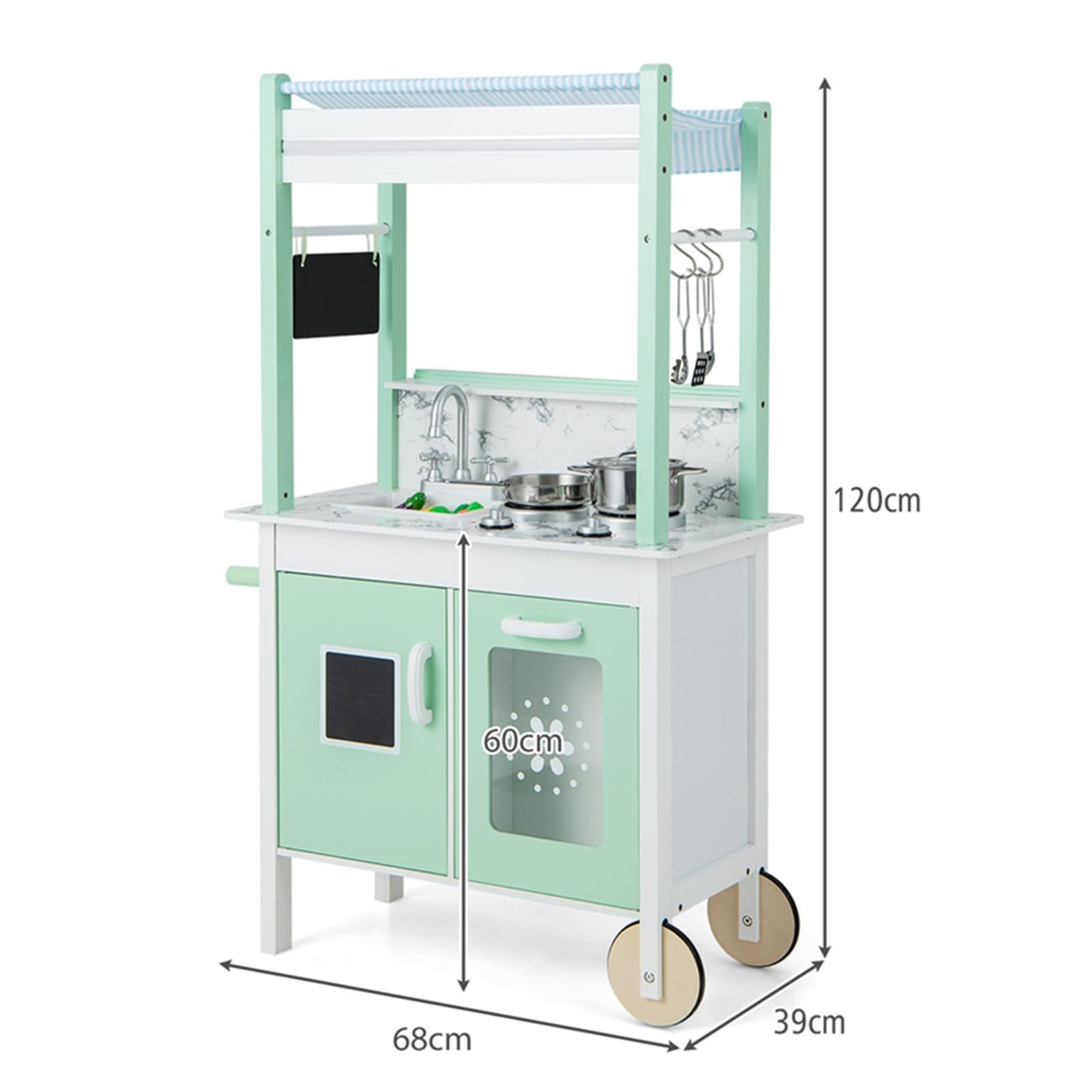 Double sided Pretend Play Kitchen with Remote Control