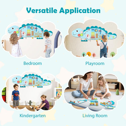 Activity Wall Busy Board Panels, 11 in 1 Wooden Sensory Wall Toy