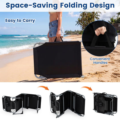 Folding Sun Lounger with Face Hole, 4-Position Adjustable Outdoor Chaise Lounge Chair