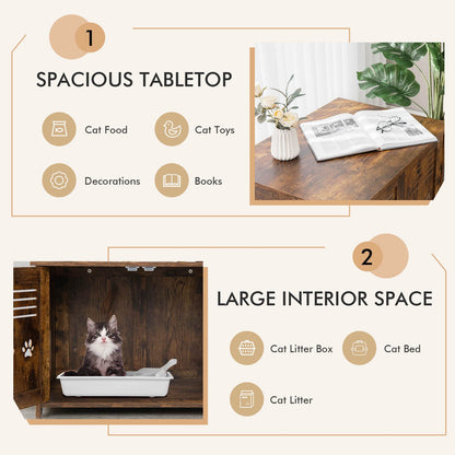 Industrial Wooden Kitty Hidden Washroom Toilet with Side Entrance and Cutout Handle