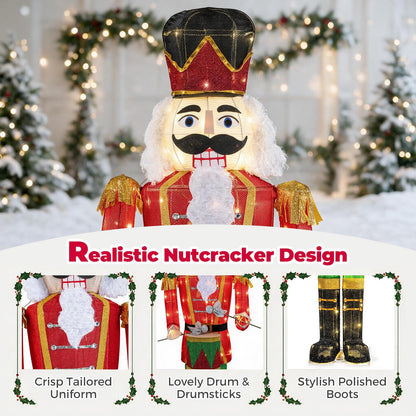 5FT Animated Nutcracker, Light Up Christmas Drummer Decoration