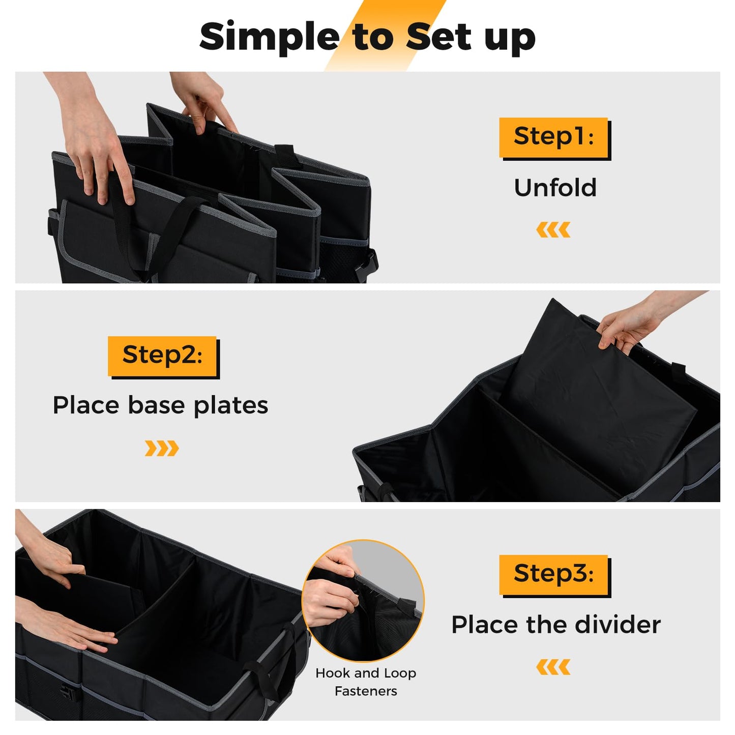 Car Trunk Organizer 48L Collapsible Cargo Storage Box