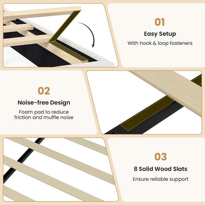 5FT King Size Bed Frame with RGB LED Lights, Velvet Upholstered Platform Beds