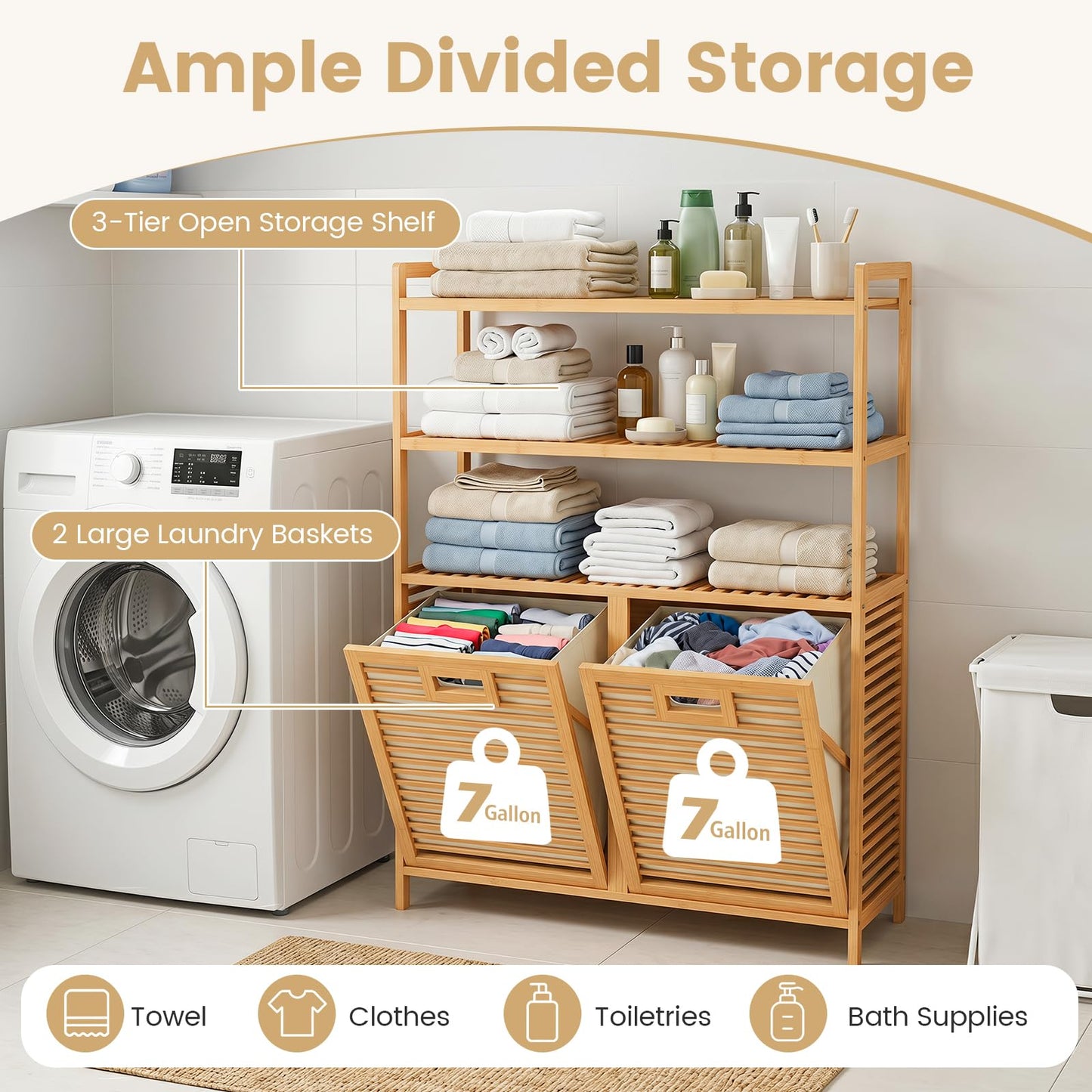 Tilt Out Laundry Basket, Pull Out Laundry Hamper Cabinet