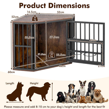 Corner Dog Crate, 2-in-1 Dog Kennel & TV Stand