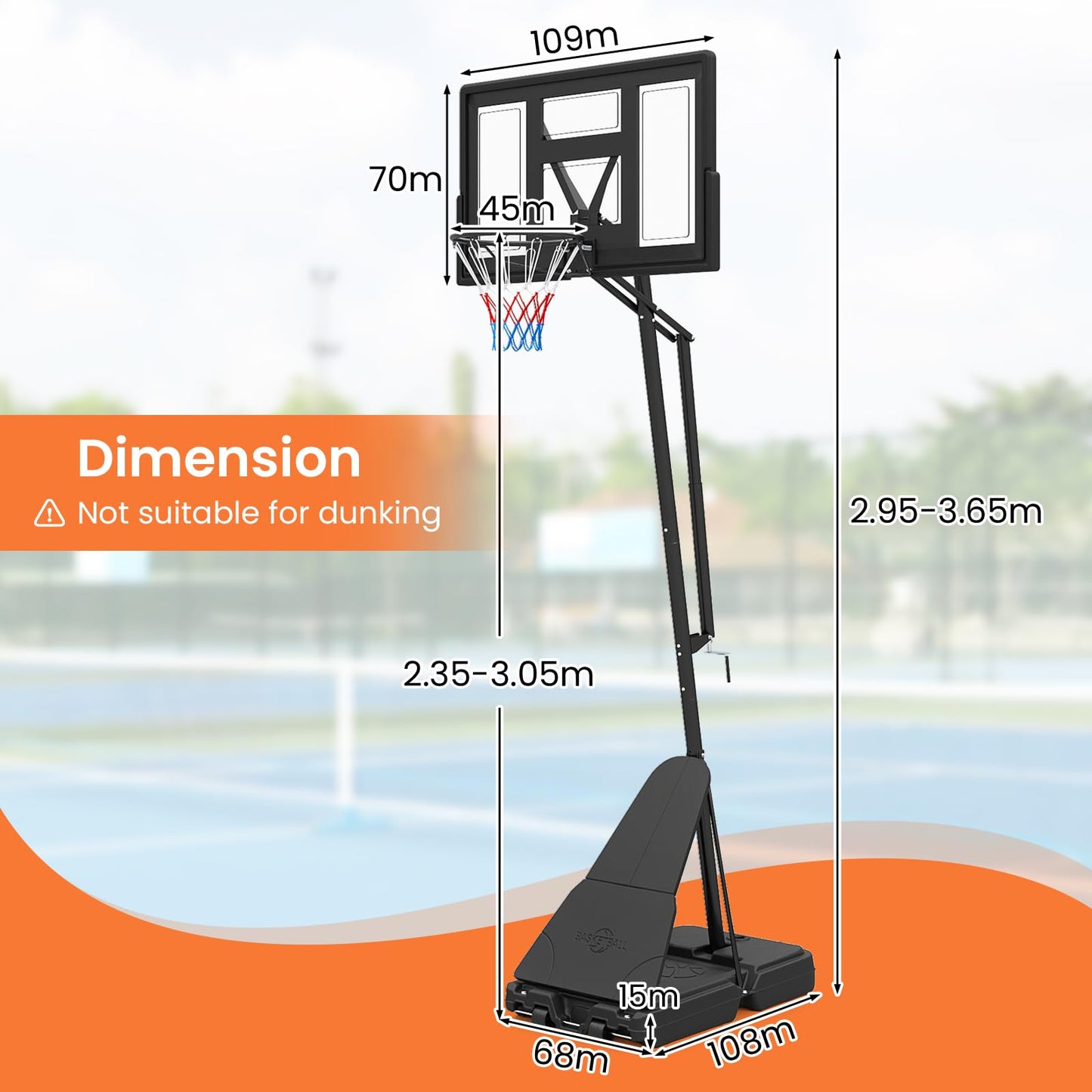 Basketball Hoop, 10FT Basketball Goal System