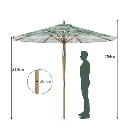 Garden Parasol, Outdoor Heavy Duty Umbrella with Push Button Tilt