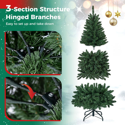 5/6/7FT Pre-lit Christmas Tree, Hinged Xmas Tree
