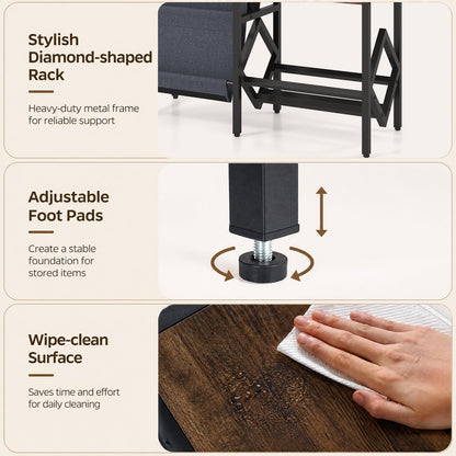 Record Player Stand with Vinyl Record Storage Shelf for 400+ Albums