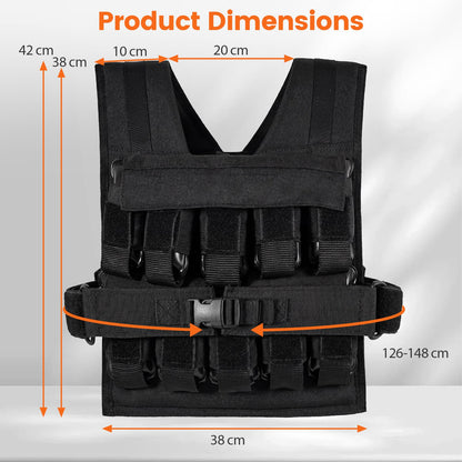 Weighted Vest, 20kg Fitness Weight Vests with Adjustable Buckles & Mesh Bag