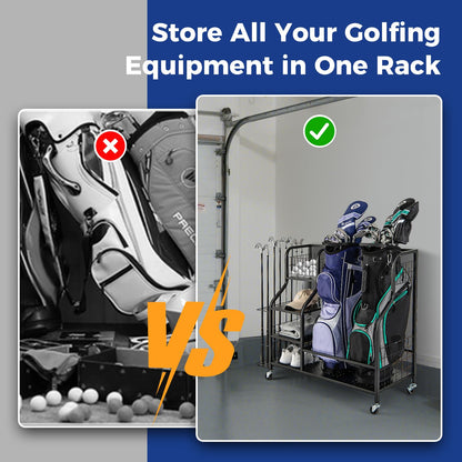 5-In-1 Golf Bag Storage Organizer with Storage Basket
