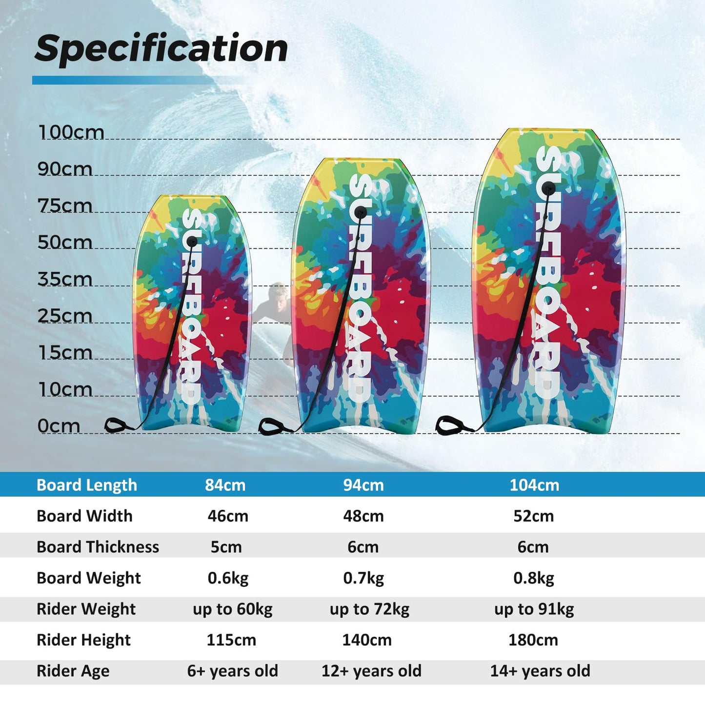 33" Lightweight Body Board with EPS Core