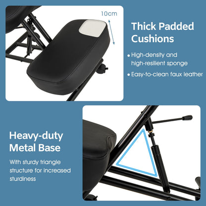 Ergonomic Kneeling Chair Posture Correction Stool with Back Support