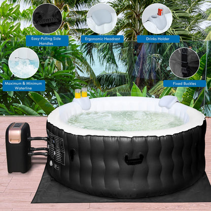 4-6 Person 108 Bubble Jets Outdoor Inflatable Hot Tubs with Headrest