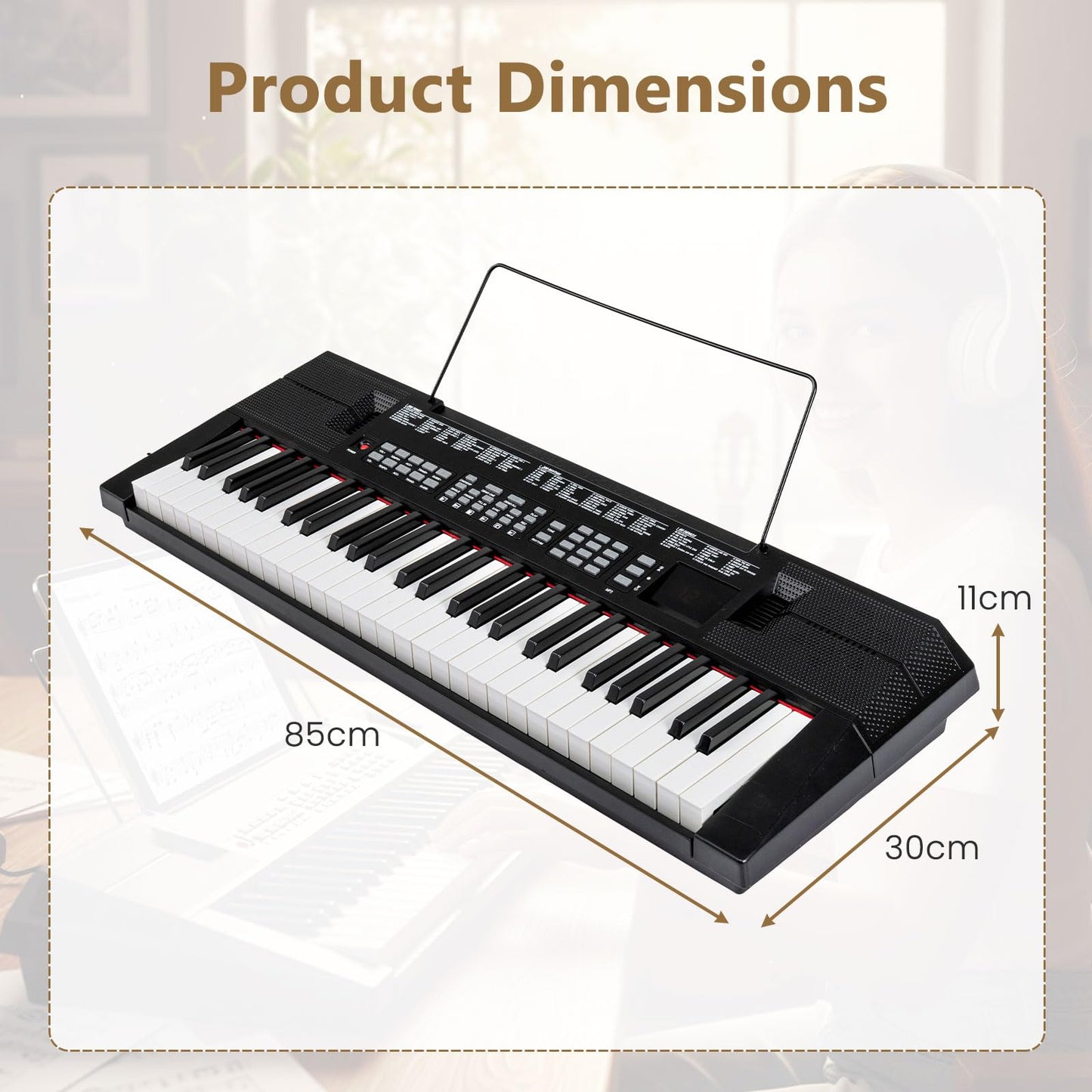 54 Key Keyboard Piano, Portable Digital Piano with 200 Rhythms