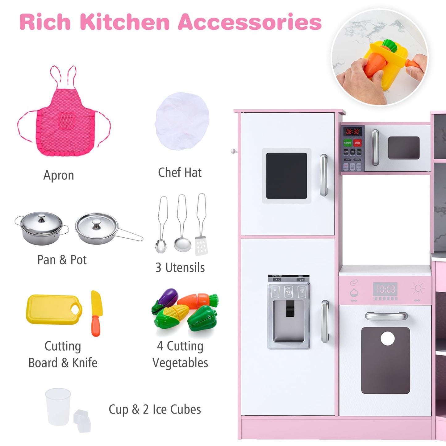 Kids Corner Kitchen Playset with Separated Washing Basin