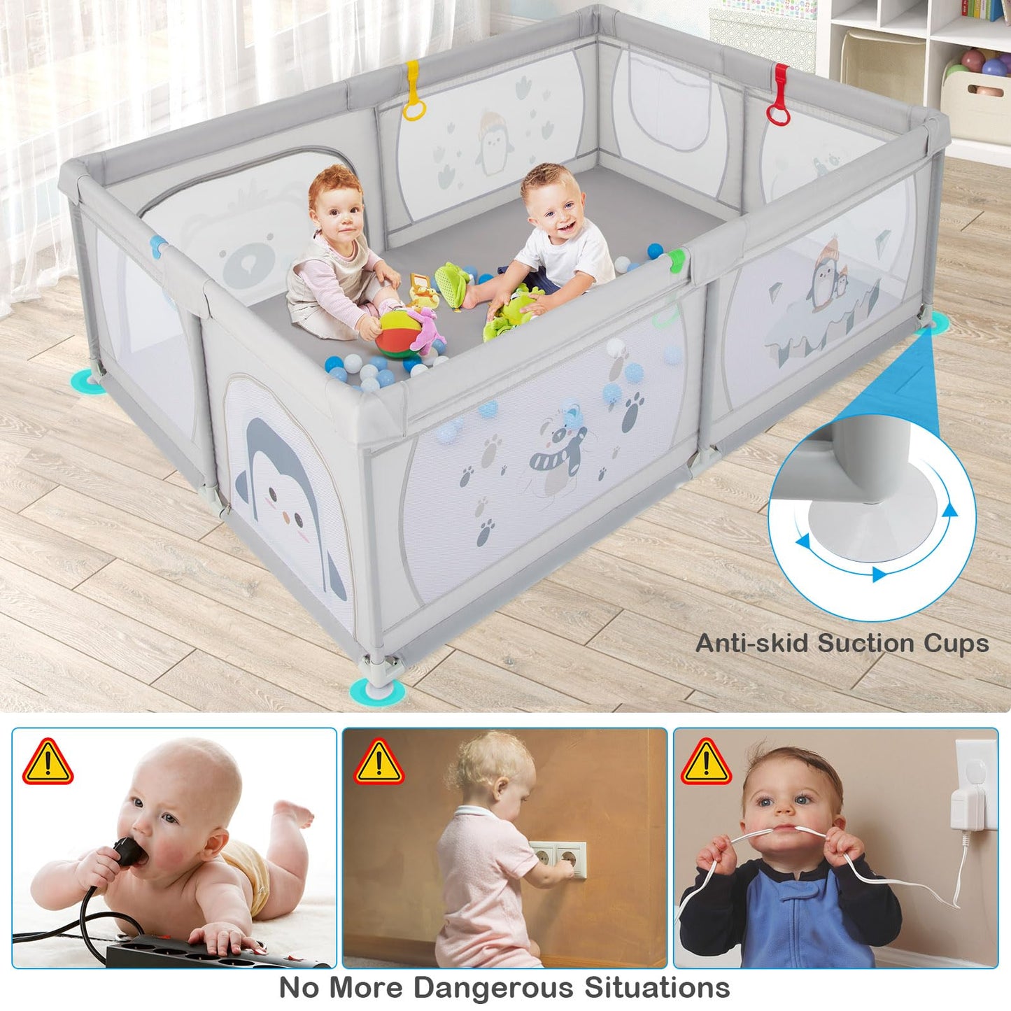 206 x 147cm Playard with 50 Ocean Balls