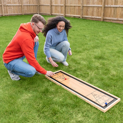 2-In-1 Tabletop Curling Game & Shuffleboard Board Games