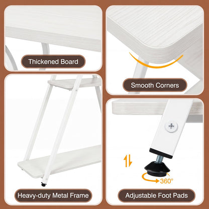 Console Table with LED Light and Power Outlet, 3-Tier Narrow Entryway Table