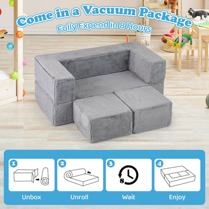 Modular Kids Sofa Childrens Fold Out Couch High Chair with Armrests