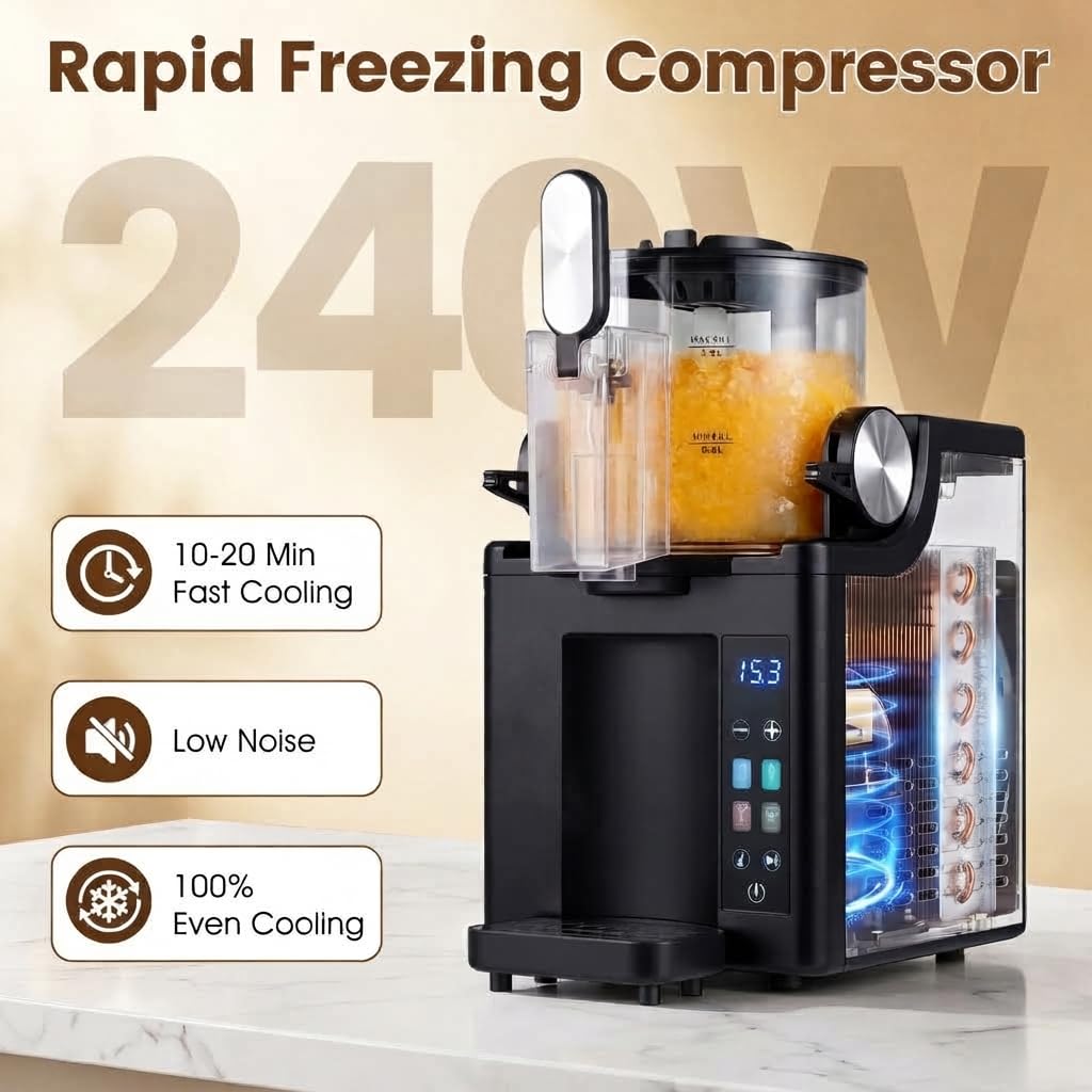 Slushie Machine 2L,2-in-1 Frozen Drink & Ice Cream Maker in 10 Mins