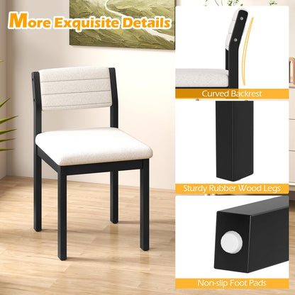 Imitation Lamb Fleece Home Chair with Upholstered Seat and Rubber Wood Legs