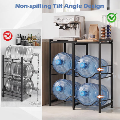 18.9 L Water Jug Holder for 4 Bottles Heavy-duty Water Jug Rack with Top Shelf