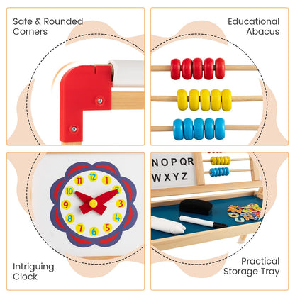 3-in-1 Freestanding Kids Art Easel with Double-sided Drawing Board