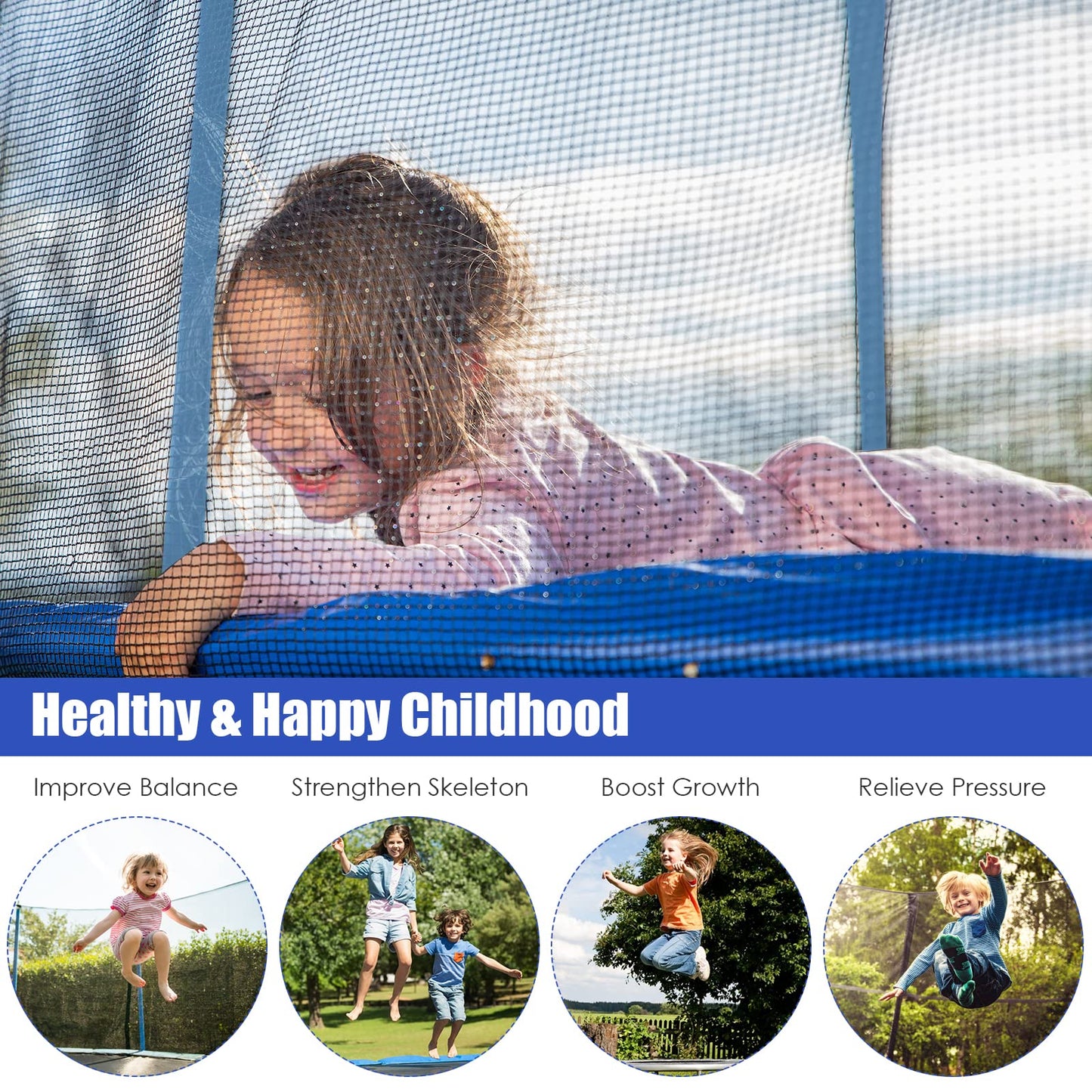 Kids Trampoline with Safety Net