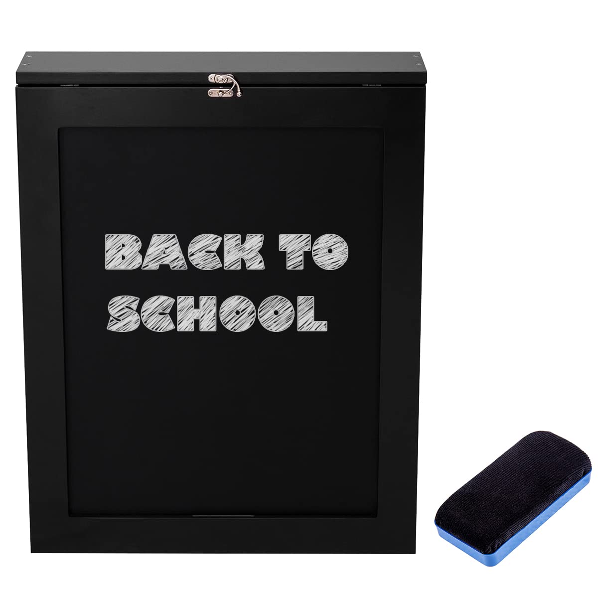 Folding Wall Mounted Drop-Leaf Table, Space Saving Floating Computer Desk with Chalkboard and Adjustable Storage Shelves