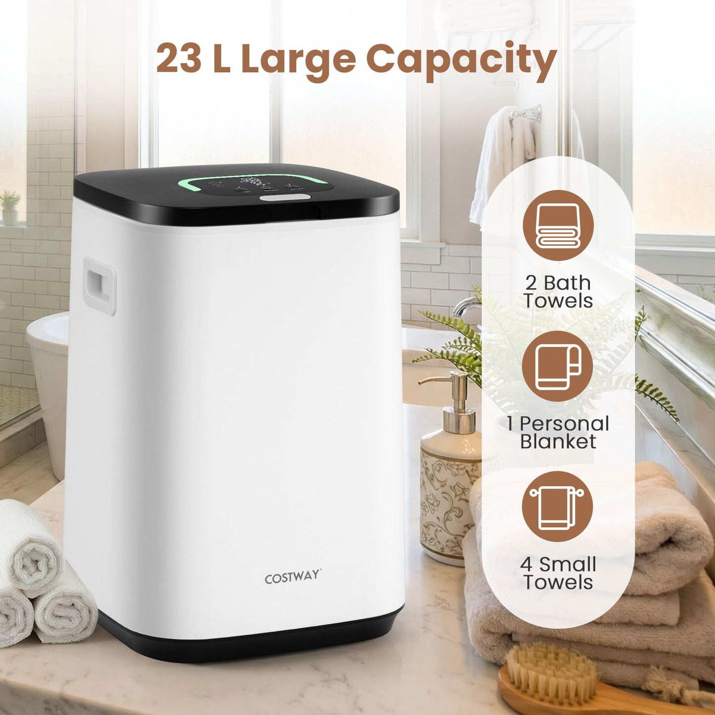 23L Towel Warmer Bucket Large Hot Towel Heater with Child Lock