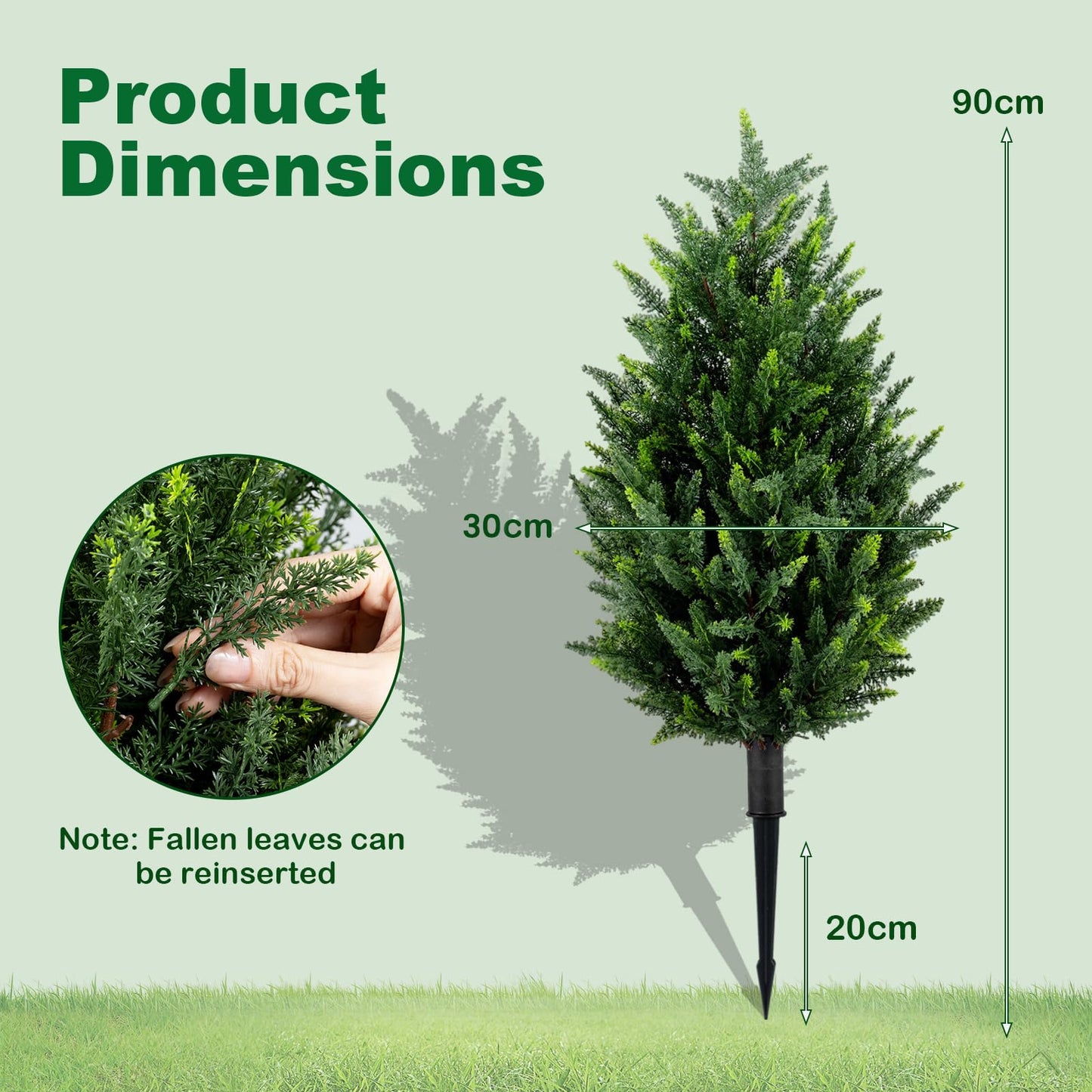 Set of 2 Artificial Topiary Ball Trees, Faux Shrub Bushes