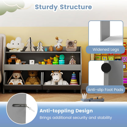 Toy Storage Organizer Kids Bookcase Display Shelf