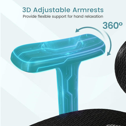 Mesh Office Chair with Footrest, Ergonomic High Back Swivel Computer Desk Chair