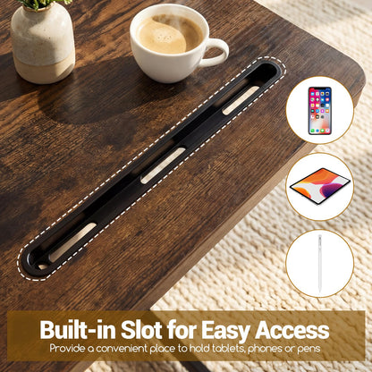 Rolling Laptop Desk Cart with Tablet Slot and Wheels