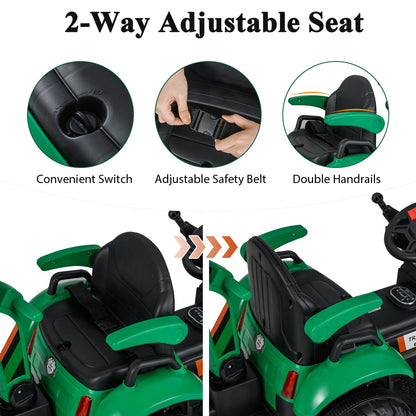4-in-1 12V Kids Ride on Excavator and Bulldozer with Remote Control