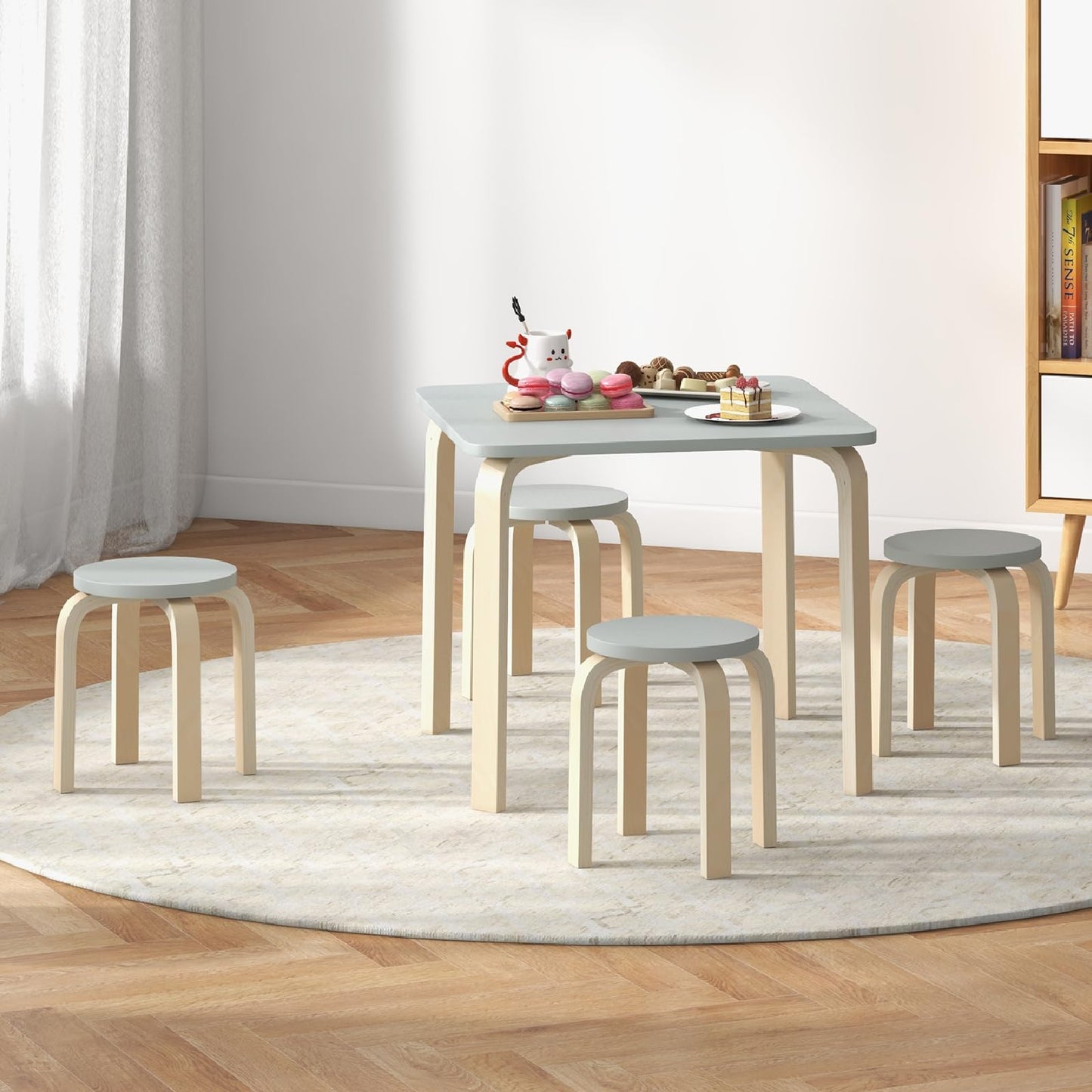 5-Piece Kids Table and Chair Sets for Play Room