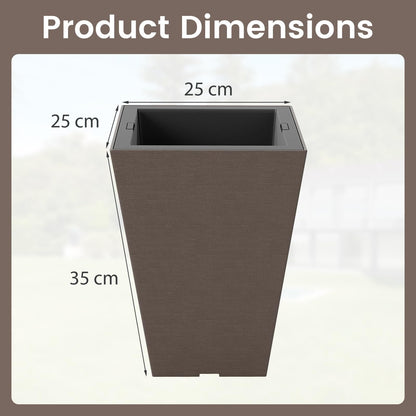 Giantex 2 x Plastic Flower Pot 35cm/57cm Tall Self-Watering Garden Planters with Removable Inner Bucket