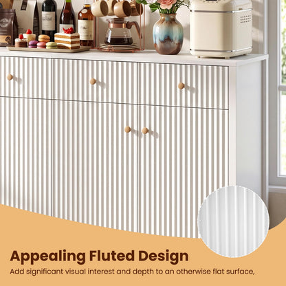 4-Door Kitchen Sideboard, 160cm Wide Buffet Storage Cabinet with 4 Drawers