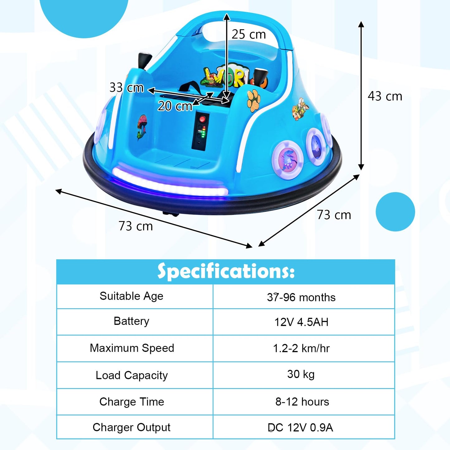 Electric Bumper Car with 360° Spin and Remote Control for Toddlers and Babies