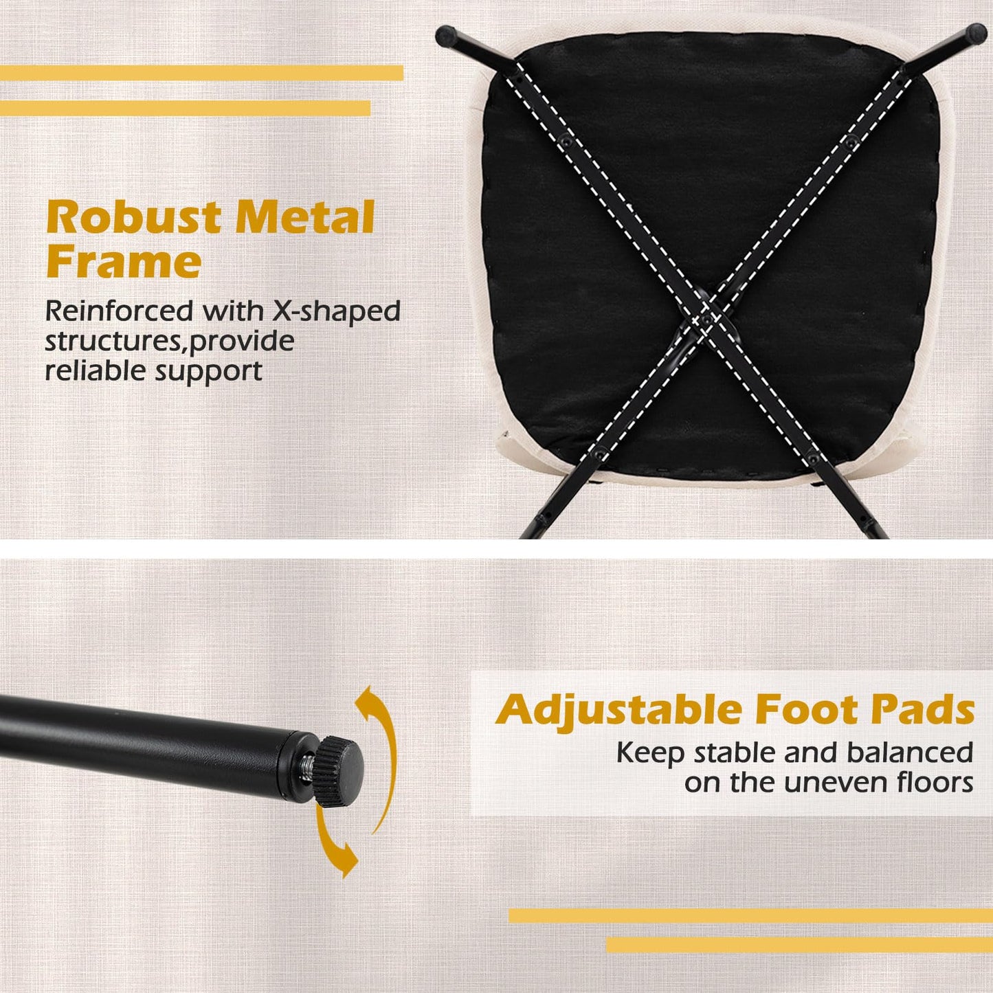 Modern Linen Fabric Dining Chair Set of 4