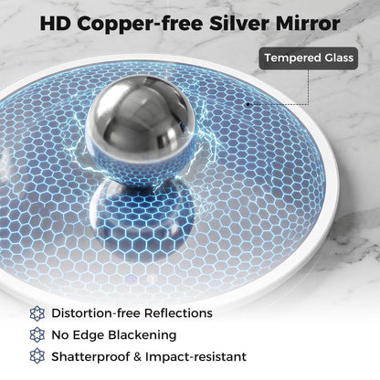 600mm/700mm Round Bathroom Mirror with LED Lights, Illuminated Backlit Wall Mounted Vanity Mirror with 3 Colors