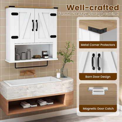 Bathroom Wall Cabinet, Farmhouse Over-The-Toilet Storage Cupboard