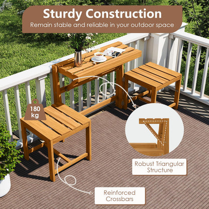 3-in-1 Convertible Patio Dining Set, Transforming Outdoor Bench Loveseat
