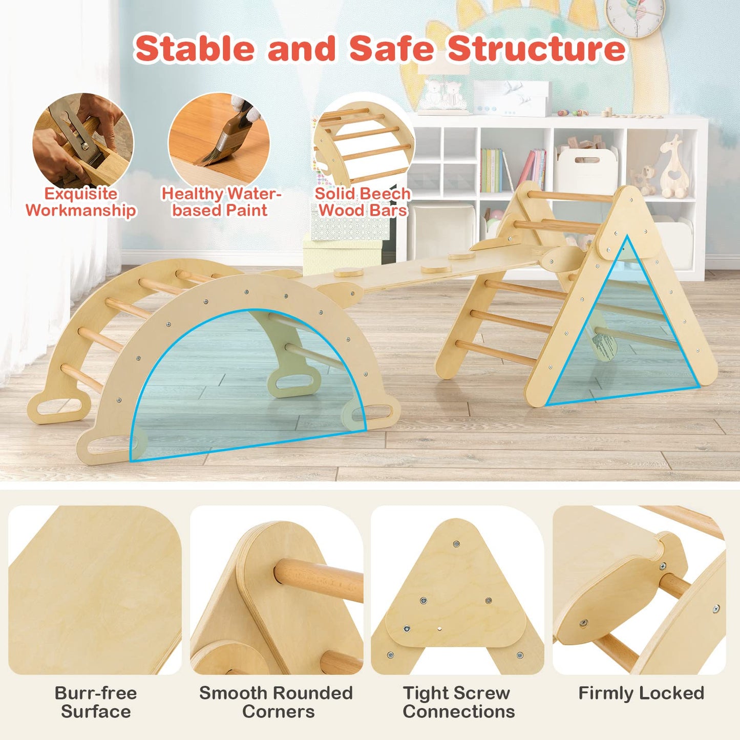 Triangle Climbing Toys with Climbing Triangle Arch Ramp