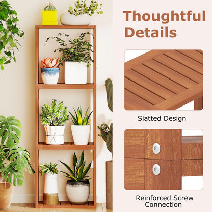 Cube Bookcase Set of 3, Stackable Bookshelf Storage Organizer