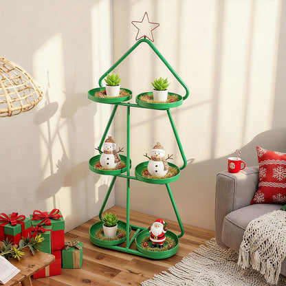 Christmas Plant Stand 3-Tier Tree-Shaped Side Table