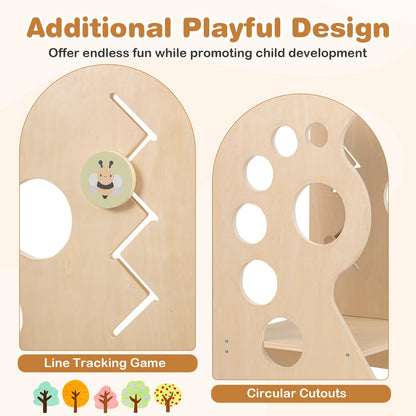 2 in 1 Wooden Standing Tower with Removable Safety Bars